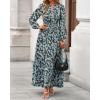 imageBTFBM Womens Fall Dresses 2025 Casual Long Sleeve Boho Floral V Neck Button Down Pockets Flowy Vacation Wedding DressFloral Blue Yellow