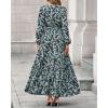 imageBTFBM Womens Fall Dresses 2025 Casual Long Sleeve Boho Floral V Neck Button Down Pockets Flowy Vacation Wedding DressFloral Blue Yellow