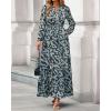 imageBTFBM Womens Fall Dresses 2025 Casual Long Sleeve Boho Floral V Neck Button Down Pockets Flowy Vacation Wedding DressFloral Blue Yellow