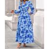 imageBTFBM Womens Fall Dresses 2025 Casual Long Sleeve Boho Floral V Neck Button Down Pockets Flowy Vacation Wedding DressFloral Light Blue Blue