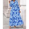 imageBTFBM Womens Fall Dresses 2025 Casual Long Sleeve Boho Floral V Neck Button Down Pockets Flowy Vacation Wedding DressFloral Light Blue Blue