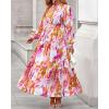 imageBTFBM Womens Fall Dresses 2025 Casual Long Sleeve Boho Floral V Neck Button Down Pockets Flowy Vacation Wedding DressFloral Multicolored