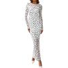 imageBTFBM Fall Dresses for Women 2025 2 Piece Set Long Sleeve Polka Dot Sexy Bodycon Mesh Dress and Slip Dress Party WeddingBig Dot White Black