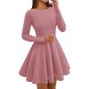 imageBTFBM Fall Dresses for Women 2025 Long Sleeve High Waist Pleated Flowy A Line Party Wedding Guest Dress Business CasualPink