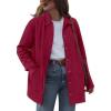 imageBTFBM Faux Suede Jacket Women Fall Fashion 2025 Leather Jackets Long Sleeve Button Down Winter Coats Shackets OuterwearRed