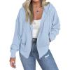 imageBTFBM Hoodies for Women Zip Up jacket Drawstring Fall Fashion 2025 Trendy Long Sleeve Sweatshirt Winter Clothing OutfitsLight Blue