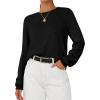 imageBTFBM Sweaters for Women 2025 Early Fall Fashion Crewneck Long Sleeve Ribbed Knit Oversized Pullover Casual Loose TopsBlack