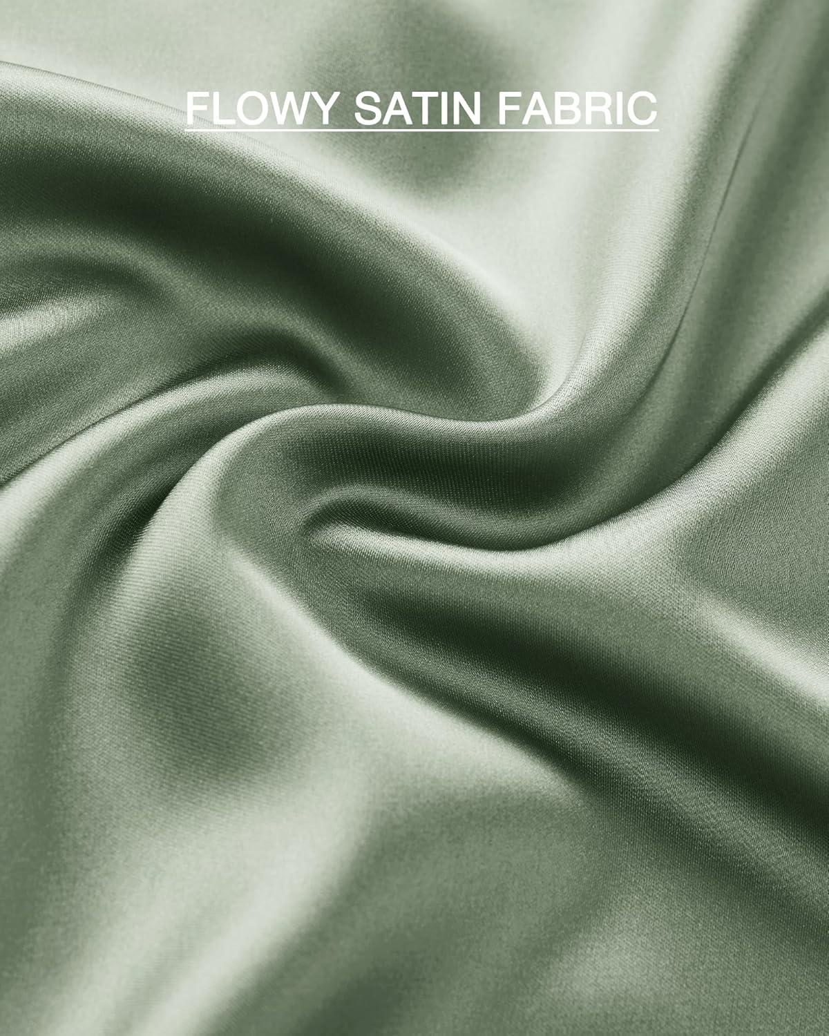 imageBTFBM 2025 Womens Summer Fall Long Satin Skirt Silk Elegant High Waist Cocktail Party Wedding Flowy ALine Midi SkirtsLight Green