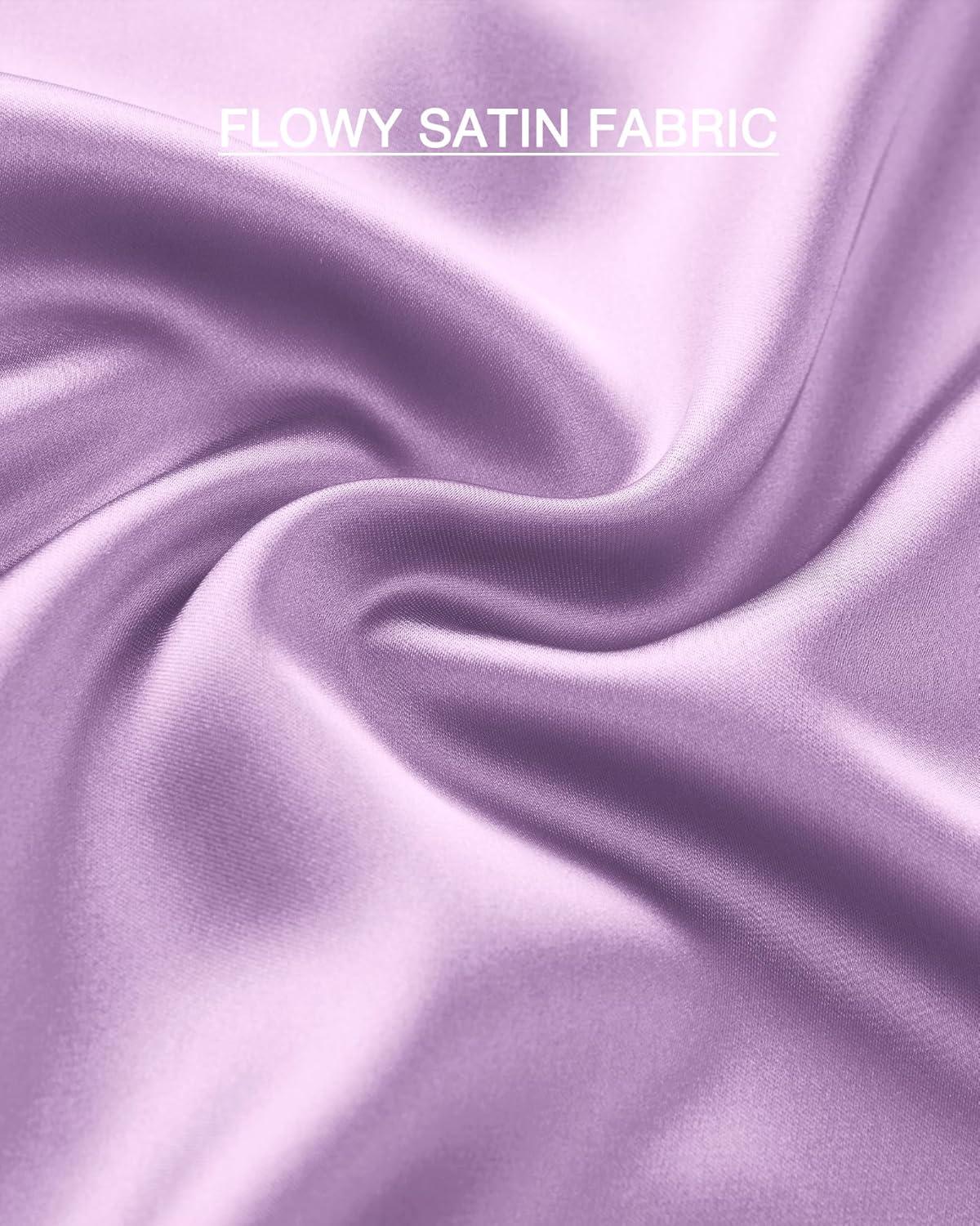 imageBTFBM 2025 Womens Summer Fall Long Satin Skirt Silk Elegant High Waist Cocktail Party Wedding Flowy ALine Midi SkirtsPurple