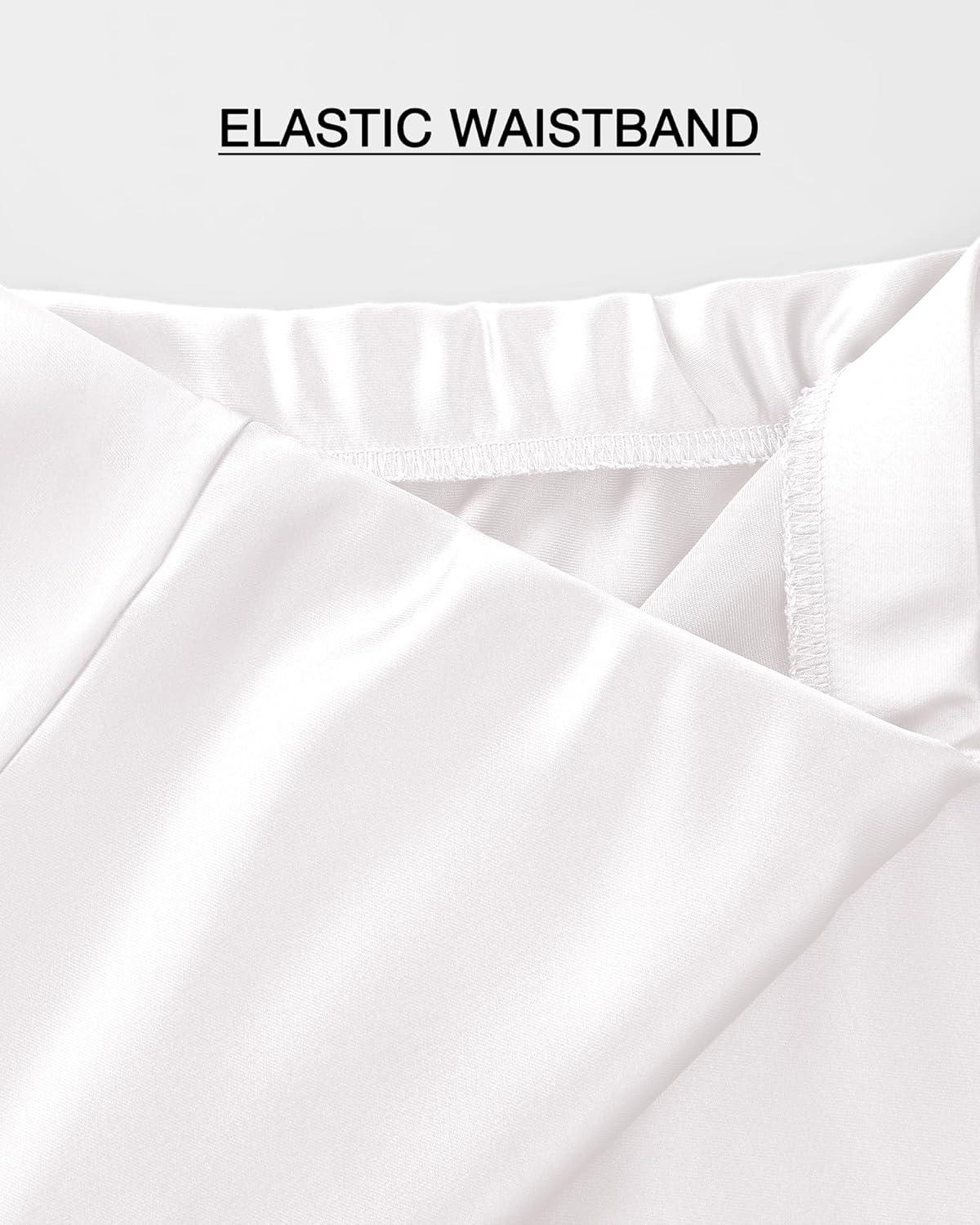 imageBTFBM 2025 Womens Summer Fall Long Satin Skirt Silk Elegant High Waist Cocktail Party Wedding Flowy ALine Midi SkirtsWhite