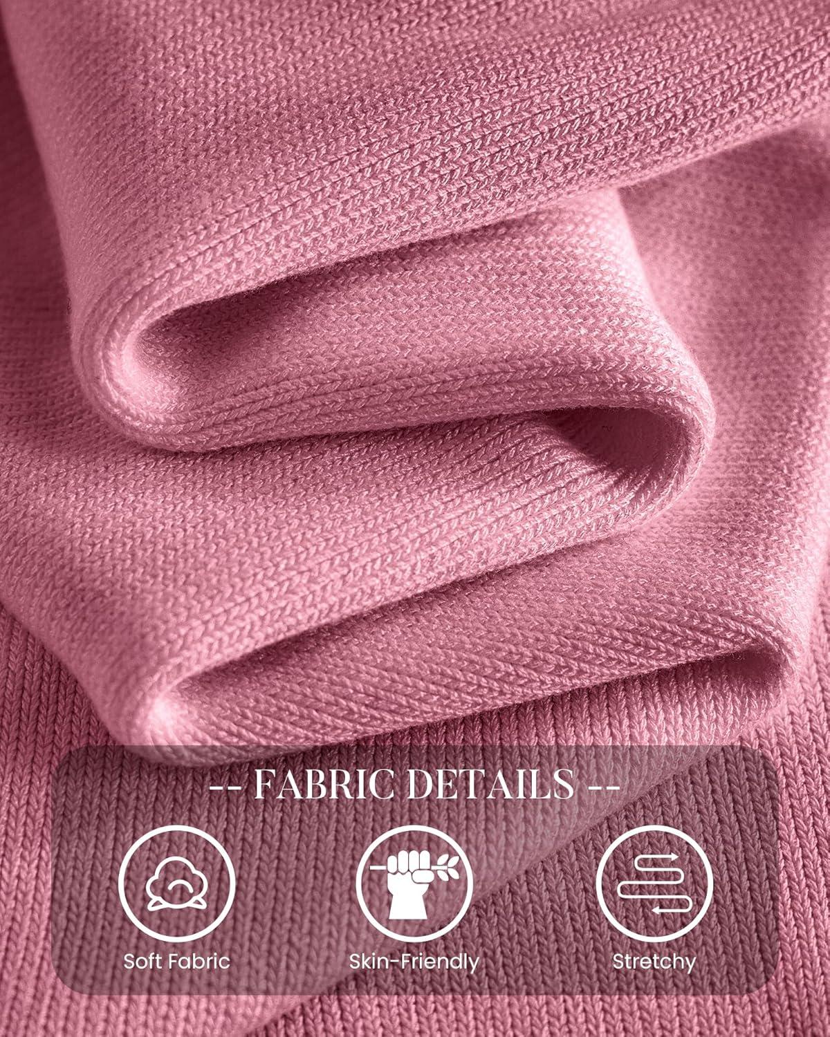 imageBTFBM Sweaters for Women 2025 Early Fall Fashion Crewneck Long Sleeve Ribbed Knit Oversized Pullover Casual Loose TopsPink