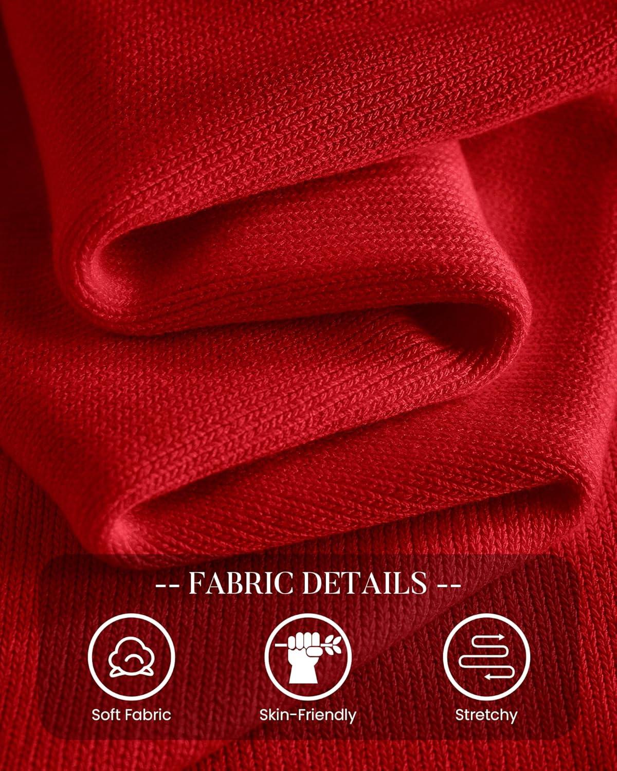 imageBTFBM Sweaters for Women 2025 Early Fall Fashion Crewneck Long Sleeve Ribbed Knit Oversized Pullover Casual Loose TopsRed
