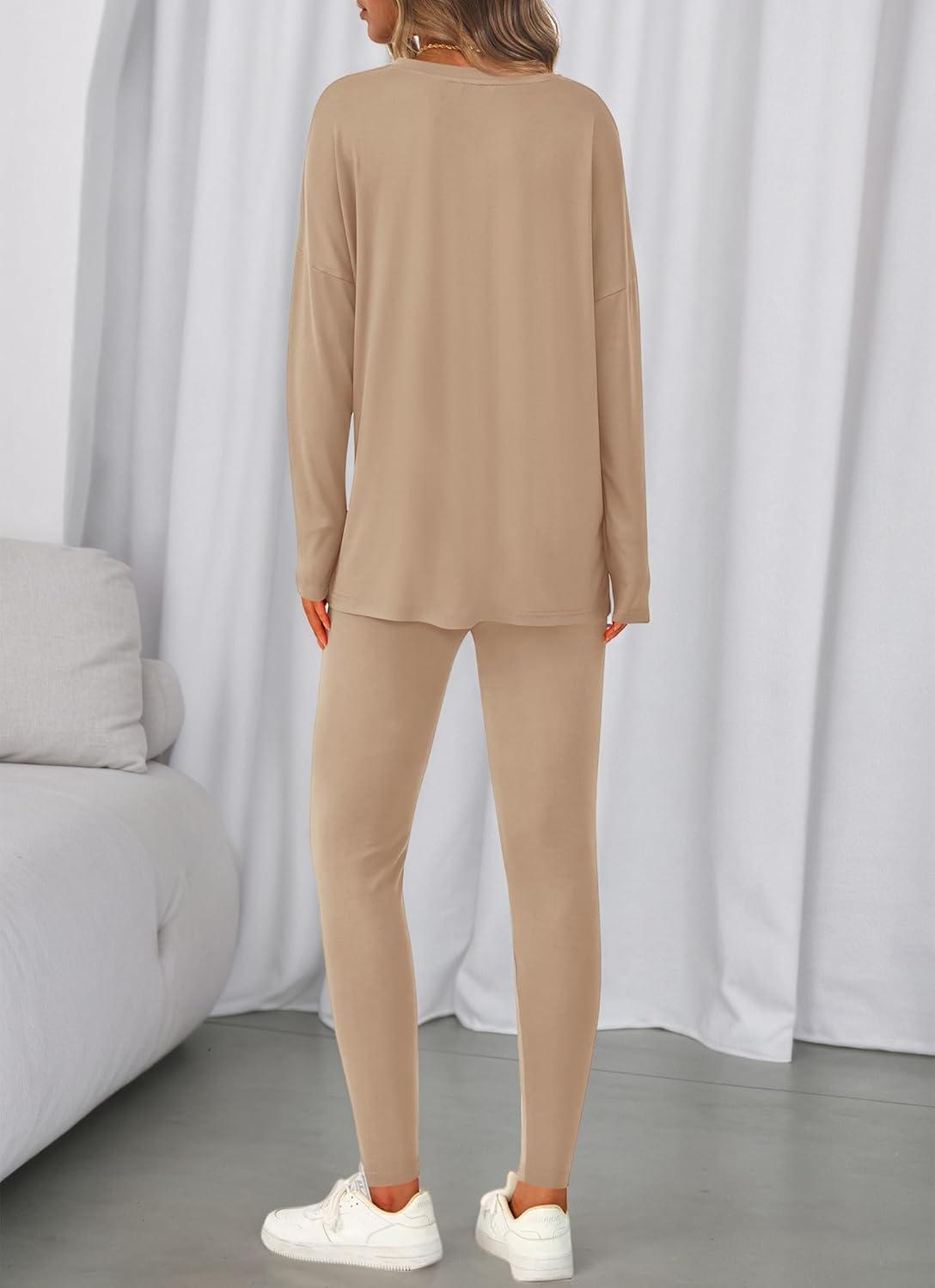 imageBTFBM Two Piece Sets For Women Fall Fashion 2025 Casual Lounge Matching Set Airport Travel Outfit Workout ClothingApricot