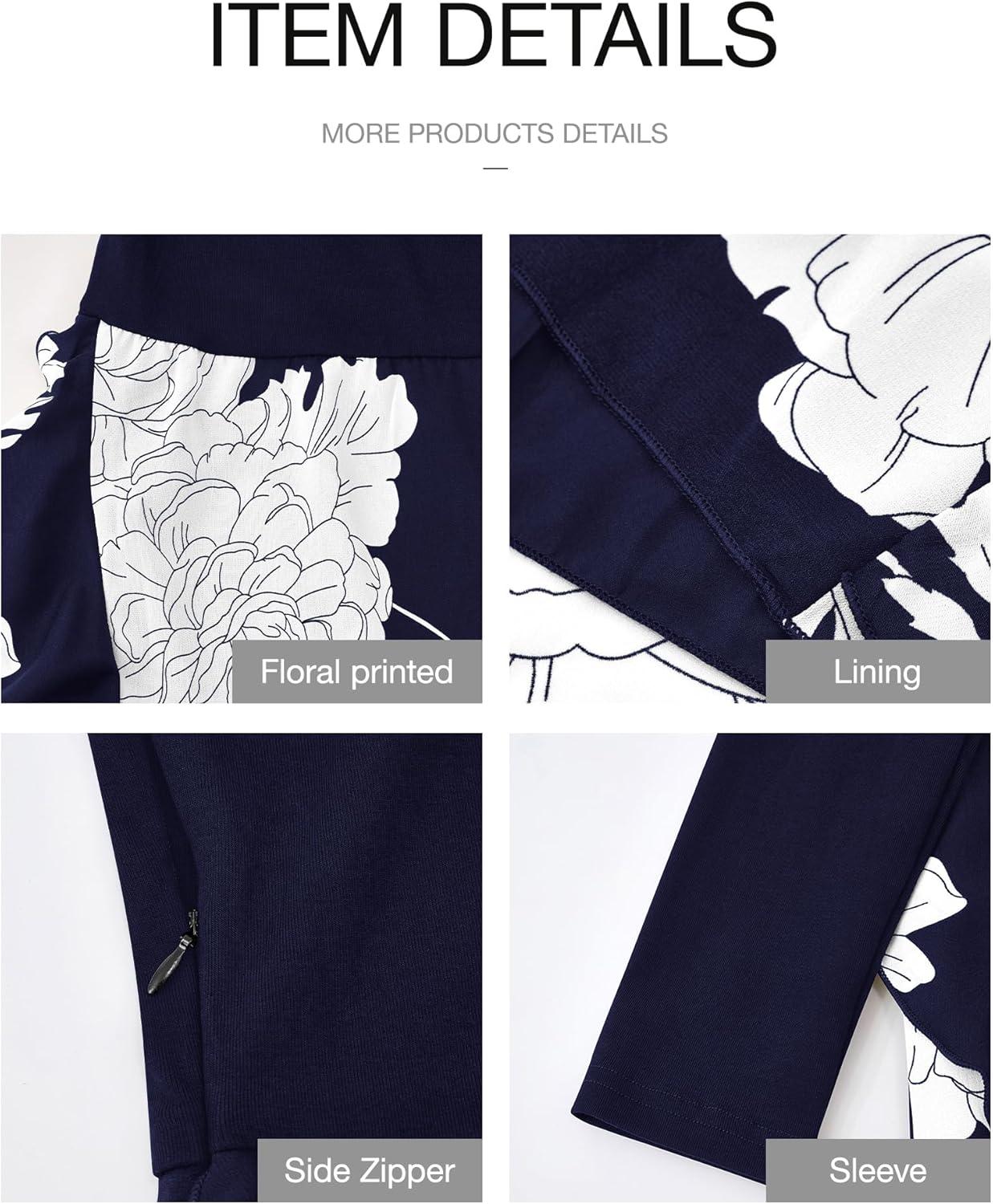 imageBTFBM Womens Floral Maxi Dress Fall 2025 Casual Crewneck Long Sleeve Ruffle Flowy Cocktail Wedding Guest DressesBig Floral White Navy