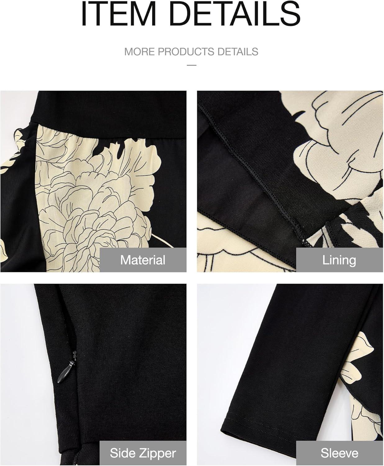 imageBTFBM Womens Floral Maxi Dress Fall 2025 Casual Crewneck Long Sleeve Ruffle Flowy Cocktail Wedding Guest DressesWhite Floral Black