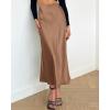 imageBTFBM 2025 Womens Summer Fall Long Satin Skirt Silk Elegant High Waist Cocktail Party Wedding Flowy ALine Midi SkirtsCoffee