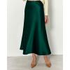 imageBTFBM 2025 Womens Summer Fall Long Satin Skirt Silk Elegant High Waist Cocktail Party Wedding Flowy ALine Midi SkirtsDark Green