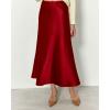 imageBTFBM 2025 Womens Summer Fall Long Satin Skirt Silk Elegant High Waist Cocktail Party Wedding Flowy ALine Midi SkirtsDark Red