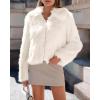 imageBTFBM Faux Fur Jacket Women Fluffy Winter Coats Zip Up Fuzzy Jackets Long Sleeve Furry Coat Shaggy 2025 Fall ClothesBeige
