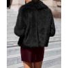 imageBTFBM Faux Fur Jacket Women Fluffy Winter Coats Zip Up Fuzzy Jackets Long Sleeve Furry Coat Shaggy 2025 Fall ClothesBlack