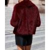 imageBTFBM Faux Fur Jacket Women Fluffy Winter Coats Zip Up Fuzzy Jackets Long Sleeve Furry Coat Shaggy 2025 Fall ClothesBurgundy
