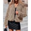 imageBTFBM Faux Fur Jacket Women Fluffy Winter Coats Zip Up Fuzzy Jackets Long Sleeve Furry Coat Shaggy 2025 Fall ClothesKhaki