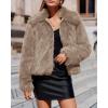imageBTFBM Faux Fur Jacket Women Fluffy Winter Coats Zip Up Fuzzy Jackets Long Sleeve Furry Coat Shaggy 2025 Fall ClothesKhaki