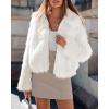 imageBTFBM Faux Fur Jacket Women Fluffy Winter Coats Zip Up Fuzzy Jackets Long Sleeve Furry Coat Shaggy 2025 Fall ClothesWhite