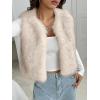 imageBTFBM Faux Fur Vest Women Fall Fashion 2025 Sleeveless Fuzzy Jacket Fluffy Coats Winter Clothing Furry Outerwear VestsApricot