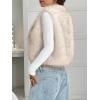 imageBTFBM Faux Fur Vest Women Fall Fashion 2025 Sleeveless Fuzzy Jacket Fluffy Coats Winter Clothing Furry Outerwear VestsApricot