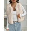 imageBTFBM Faux Fur Vest Women Fall Fashion 2025 Sleeveless Fuzzy Jacket Fluffy Coats Winter Clothing Furry Outerwear VestsApricot