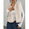 imageBTFBM Faux Fur Vest Women Fall Fashion 2025 Sleeveless Fuzzy Jacket Fluffy Coats Winter Clothing Furry Outerwear VestsApricot