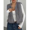 imageBTFBM Faux Fur Vest Women Fall Fashion 2025 Sleeveless Fuzzy Jacket Fluffy Coats Winter Clothing Furry Outerwear VestsGrey
