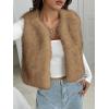 imageBTFBM Faux Fur Vest Women Fall Fashion 2025 Sleeveless Fuzzy Jacket Fluffy Coats Winter Clothing Furry Outerwear VestsKhaki