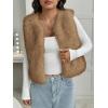 imageBTFBM Faux Fur Vest Women Fall Fashion 2025 Sleeveless Fuzzy Jacket Fluffy Coats Winter Clothing Furry Outerwear VestsKhaki