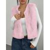 imageBTFBM Faux Fur Vest Women Fall Fashion 2025 Sleeveless Fuzzy Jacket Fluffy Coats Winter Clothing Furry Outerwear VestsPink