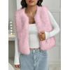 imageBTFBM Faux Fur Vest Women Fall Fashion 2025 Sleeveless Fuzzy Jacket Fluffy Coats Winter Clothing Furry Outerwear VestsPink