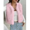 imageBTFBM Faux Fur Vest Women Fall Fashion 2025 Sleeveless Fuzzy Jacket Fluffy Coats Winter Clothing Furry Outerwear VestsPink