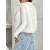 imageBTFBM Faux Fur Vest Women Fall Fashion 2025 Sleeveless Fuzzy Jacket Fluffy Coats Winter Clothing Furry Outerwear VestsWhite