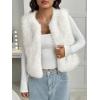 imageBTFBM Faux Fur Vest Women Fall Fashion 2025 Sleeveless Fuzzy Jacket Fluffy Coats Winter Clothing Furry Outerwear VestsWhite