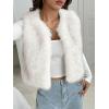 imageBTFBM Faux Fur Vest Women Fall Fashion 2025 Sleeveless Fuzzy Jacket Fluffy Coats Winter Clothing Furry Outerwear VestsWhite