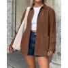 imageBTFBM Faux Suede Jacket Women Fall Fashion 2025 Leather Jackets Long Sleeve Button Down Winter Coats Shackets OuterwearBrown