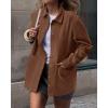 imageBTFBM Faux Suede Jacket Women Fall Fashion 2025 Leather Jackets Long Sleeve Button Down Winter Coats Shackets OuterwearBrown