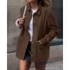 imageBTFBM Faux Suede Jacket Women Fall Fashion 2025 Leather Jackets Long Sleeve Button Down Winter Coats Shackets OuterwearDark Brown