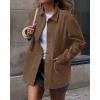 imageBTFBM Faux Suede Jacket Women Fall Fashion 2025 Leather Jackets Long Sleeve Button Down Winter Coats Shackets OuterwearLight Brown