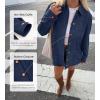 imageBTFBM Faux Suede Jacket Women Fall Fashion 2025 Leather Jackets Long Sleeve Button Down Winter Coats Shackets OuterwearNavy Blue