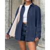 imageBTFBM Faux Suede Jacket Women Fall Fashion 2025 Leather Jackets Long Sleeve Button Down Winter Coats Shackets OuterwearNavy Blue