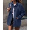 imageBTFBM Faux Suede Jacket Women Fall Fashion 2025 Leather Jackets Long Sleeve Button Down Winter Coats Shackets OuterwearNavy Blue
