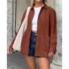imageBTFBM Faux Suede Jacket Women Fall Fashion 2025 Leather Jackets Long Sleeve Button Down Winter Coats Shackets OuterwearRust
