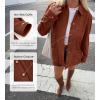 imageBTFBM Faux Suede Jacket Women Fall Fashion 2025 Leather Jackets Long Sleeve Button Down Winter Coats Shackets OuterwearRust